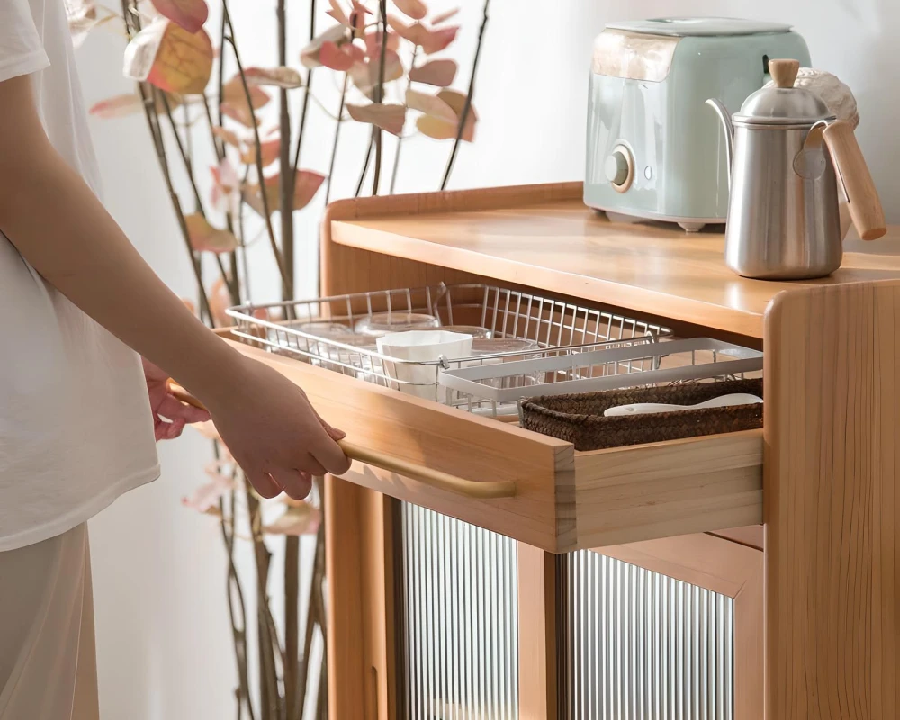 natural wood sideboard